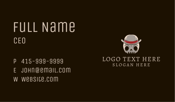 Retro Skull Hat Business Card Design Image Preview