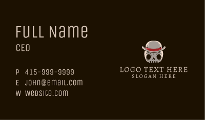 Retro Skull Hat Business Card Image Preview