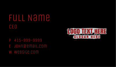 Horror Brushed Wordmark Business Card Image Preview