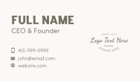 Simple Script Wordmark Business Card Preview