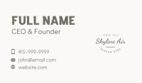 Simple Script Wordmark Business Card Design