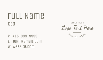 Simple Script Wordmark Business Card Image Preview