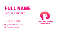 Pink Cat Chat Business Card Image Preview
