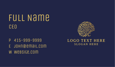 Gold Eco Tree  Business Card Image Preview