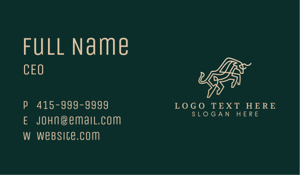 Deluxe Bull Animal Business Card Design Image Preview