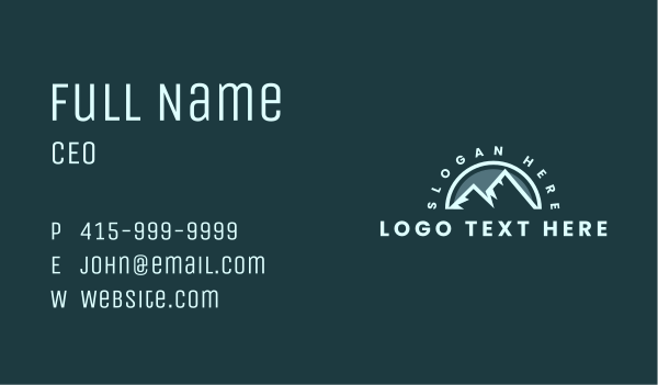 Mountain Peak Hiking Business Card Design Image Preview