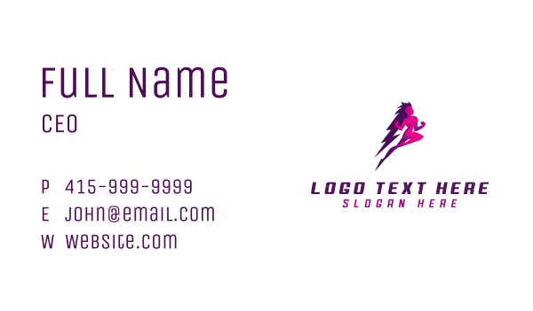 Lightning Woman Power Business Card Design Image Preview