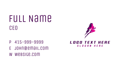 Lightning Woman Power Business Card Image Preview