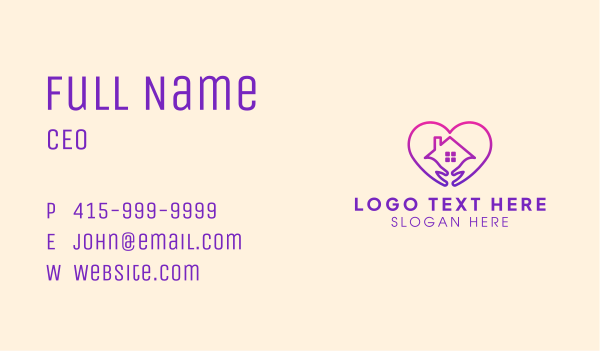 House Heart Shelter Business Card Design Image Preview