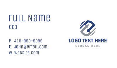 Logistics Arrow Circle Business Card Image Preview