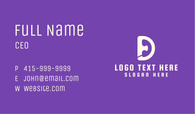 Telephone Letter D  Business Card Image Preview