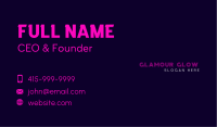 Pink Neon Wordmark Business Card Image Preview