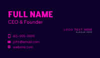 Pink Neon Wordmark Business Card Image Preview