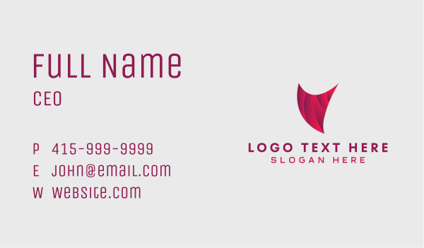 Gradient Shield Letter V Business Card Design Image Preview