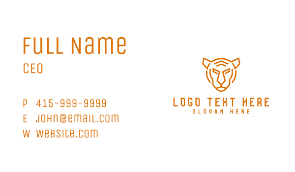 Tiger Hunter Mascot Business Card Design Image Preview
