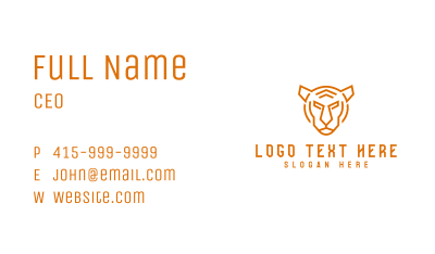 Tiger Hunter Mascot Business Card Image Preview