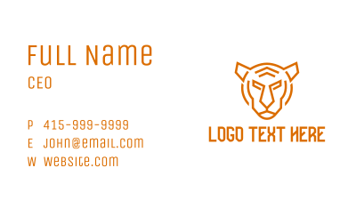 Tiger Hunter Mascot Business Card