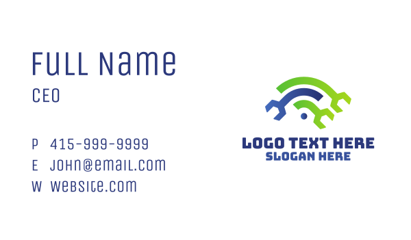 Wifi Wrench Business Card Design Image Preview