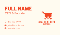 Orange Price Tag Cart Business Card Preview