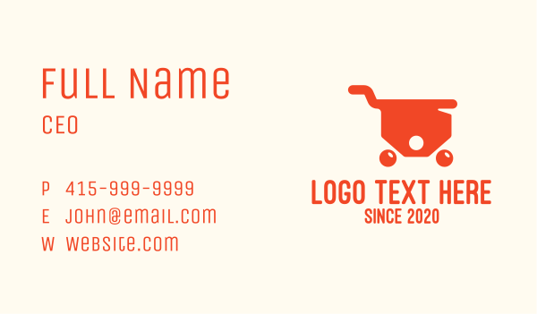 Orange Price Tag Cart Business Card Design Image Preview