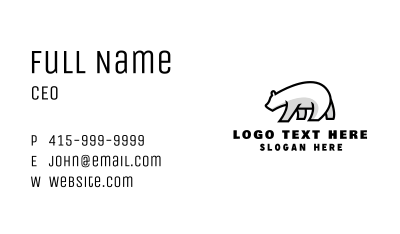 Ice Polar Bear Business Card Image Preview
