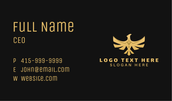 Golden Deluxe Phoenix Business Card Design Image Preview