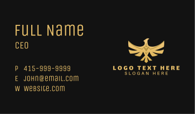 Golden Deluxe Phoenix Business Card Image Preview