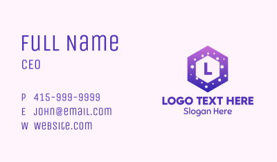 Starry Hexagon Letter Business Card Image Preview