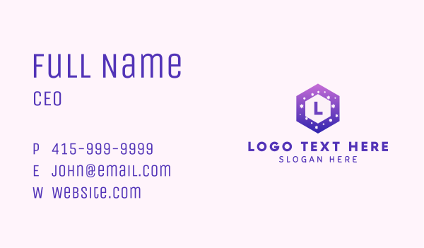Starry Hexagon Letter Business Card Design Image Preview