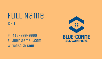 Blue House Hexagon Realtor Business Card Image Preview