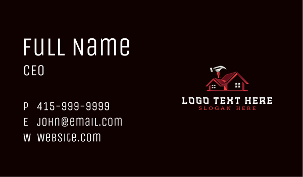 Hammer Carpentry Construction Business Card Design Image Preview