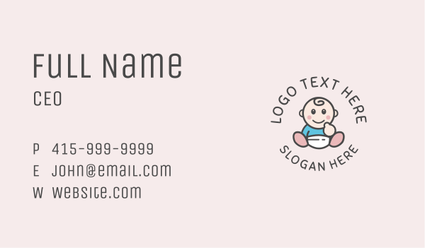 Cute Infant Pediatric Childcare  Business Card Design Image Preview