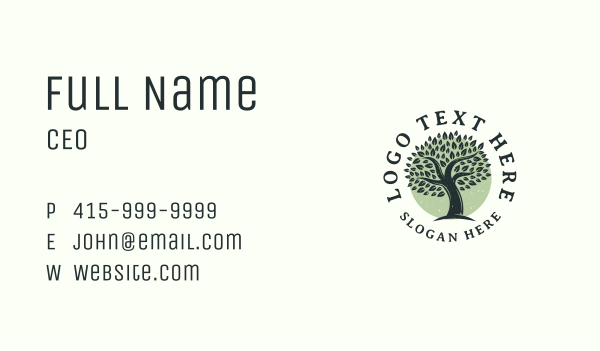 Nature Tree Leaves  Business Card Design Image Preview