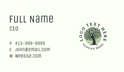 Nature Tree Leaves  Business Card Image Preview