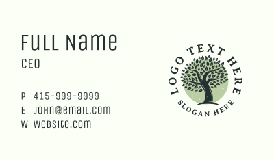 Nature Tree Leaves  Business Card Image Preview