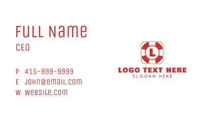 Lifeguard Float Letter Business Card Image Preview