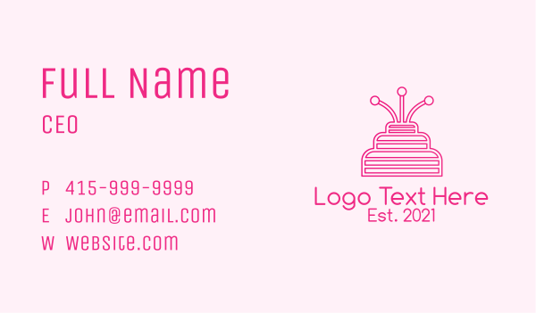 Pink Birthday Cake  Business Card Design Image Preview