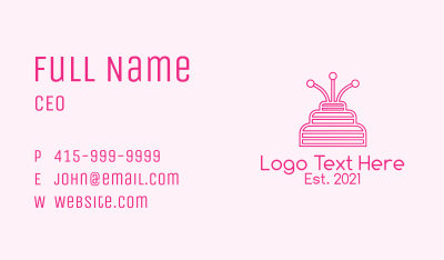 Pink Birthday Cake  Business Card Image Preview