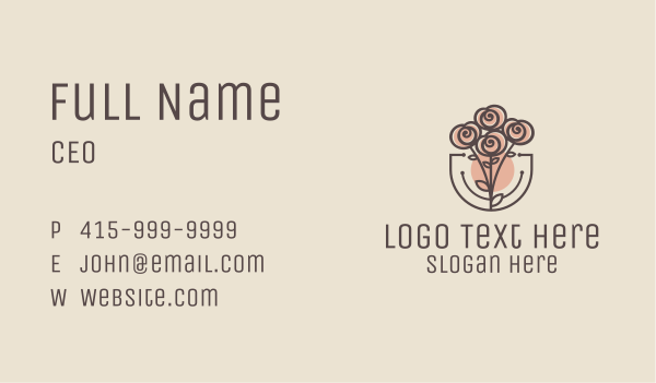 Rose Bouquet Business Card Design Image Preview