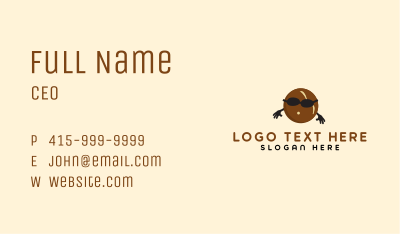 Brown Coconut Mascot Business Card Image Preview