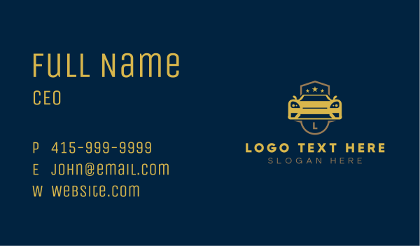 Sports Car Lettermark Business Card Design Image Preview