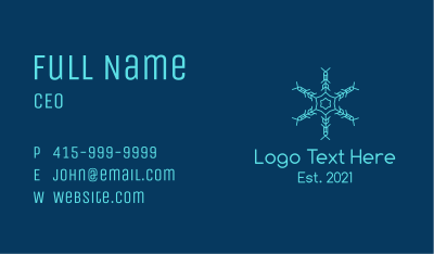 Blue Snowflake Pattern Business Card Image Preview