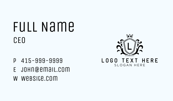 Premium Royal Shield Business Card Design Image Preview