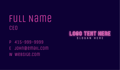 Pink Cyber Neon  Business Card Image Preview