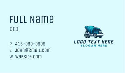 Cement Mixer Truck Business Card Image Preview
