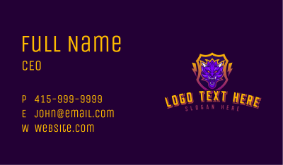 Lightning Dragon Shield Business Card Image Preview