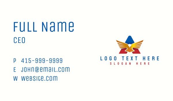 Flying American Eagle Letter A Business Card Design Image Preview