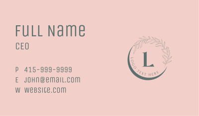 Wellness Leaf Letter Business Card Image Preview