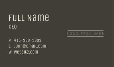 Unique Minimalist Wordmark Business Card Image Preview