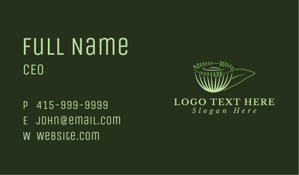 Organic Green Tea Cup Business Card Design